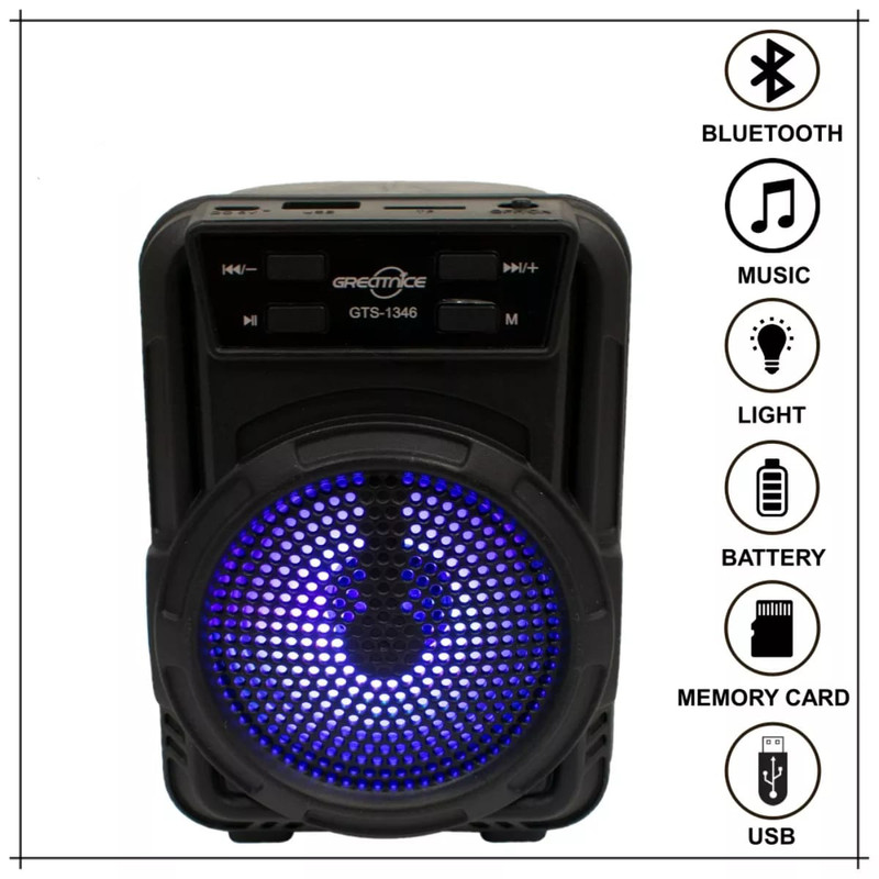 اسپیکر بلوتوثی Greatnice مشکی مدل GTS-1346