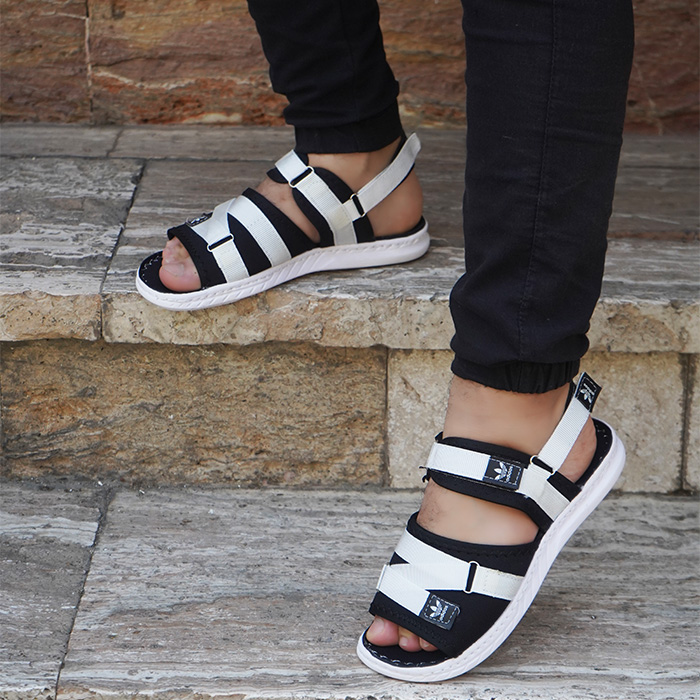 صندل مردانه سفید مشکی مدل Havin