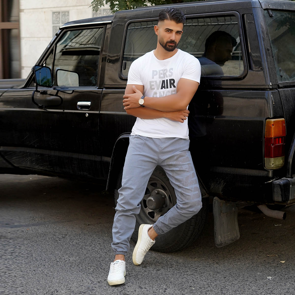 شلوار اسلش مردانه طوسی مدل JOKER