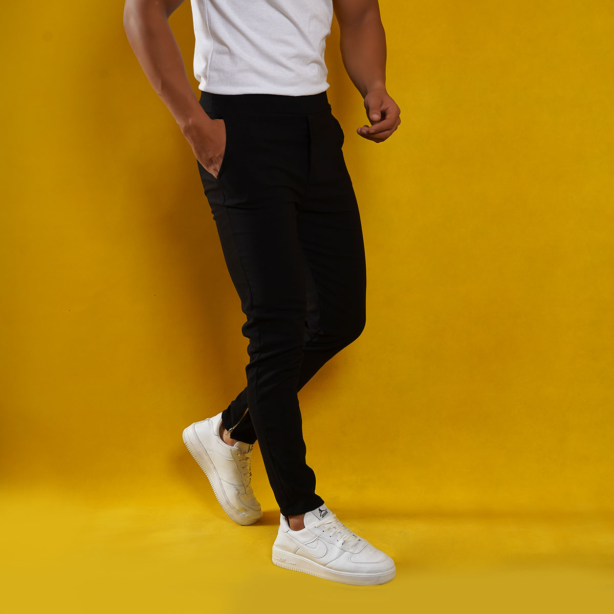 شلوار اسلش مردانه مشکی مدل Kian