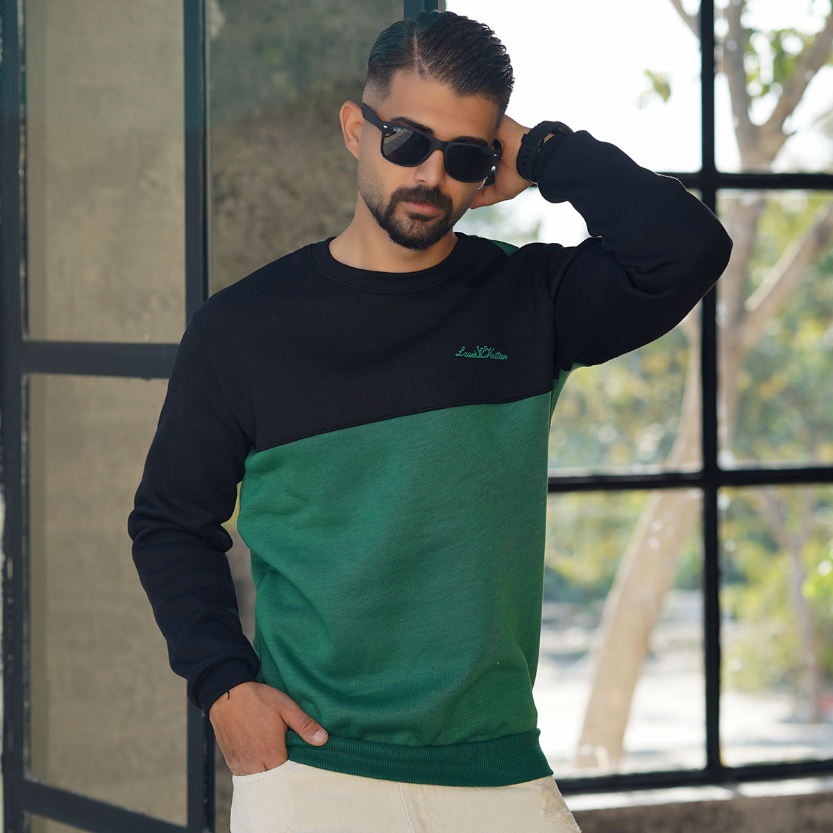 دورس مردانه مشکی سبز مدل Louis