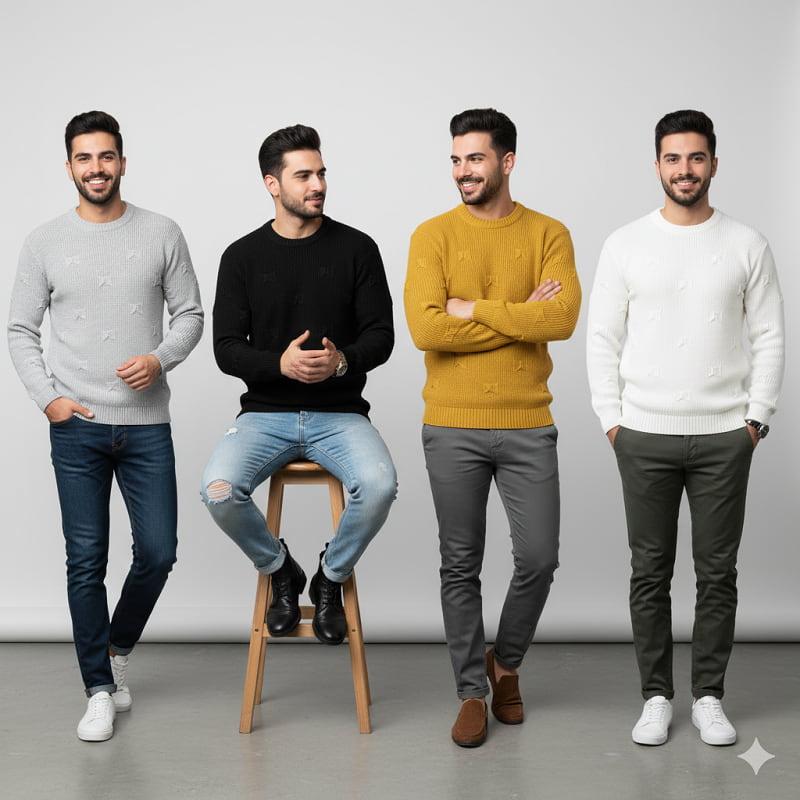 پلیور زاپ دارخردلی مردانه مدلDeta