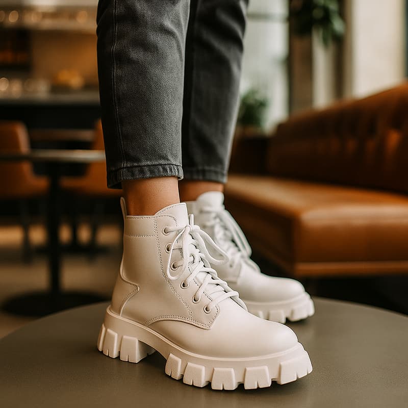 نیم بوت زنانه سفید مدل Roxana