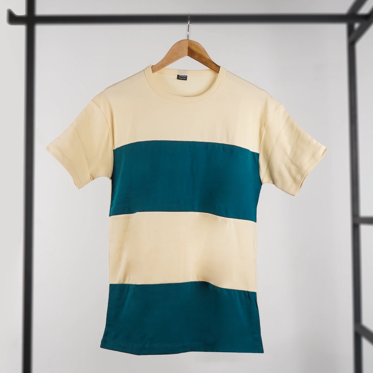 تیشرت مردانه کرم سبز مدل Dayar