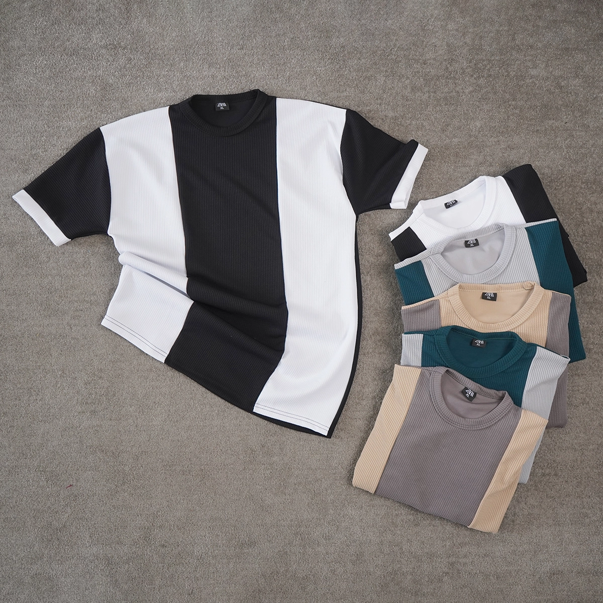 تیشرت مردانه کرم طوسی مدل Kaveh