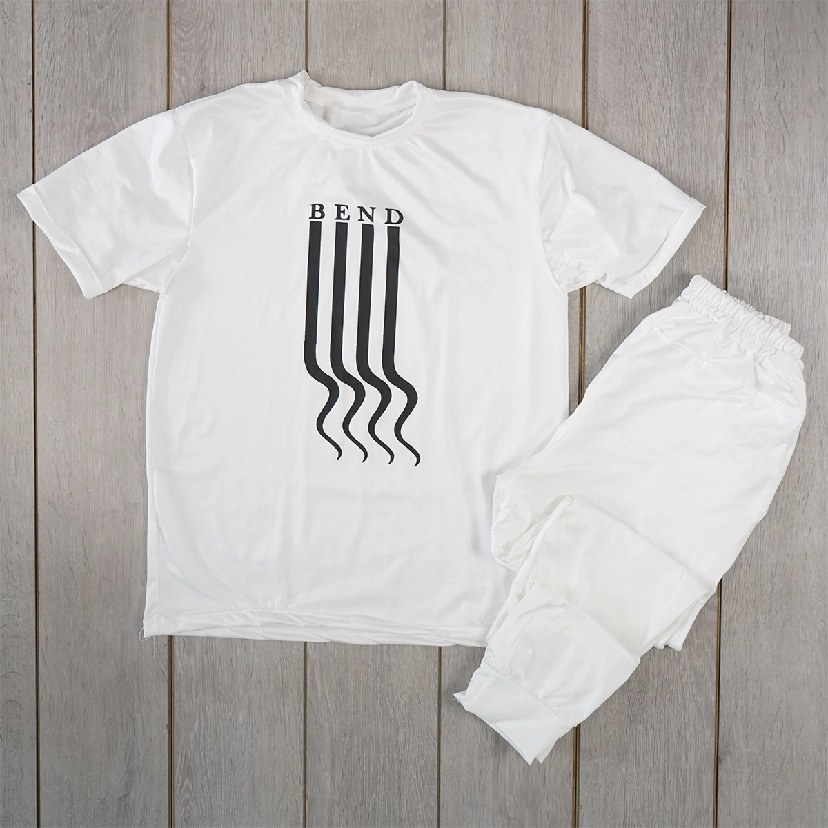 ست تیشرت شلوار سفید مردانه مدل BEND