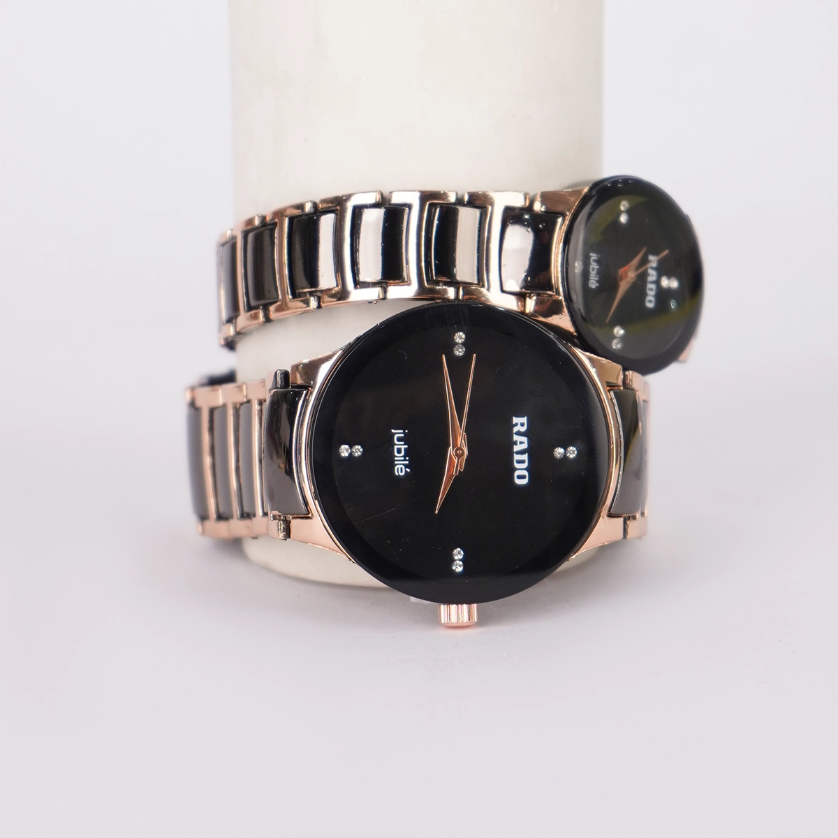 ست ساعت مشکی رزگلد Rado