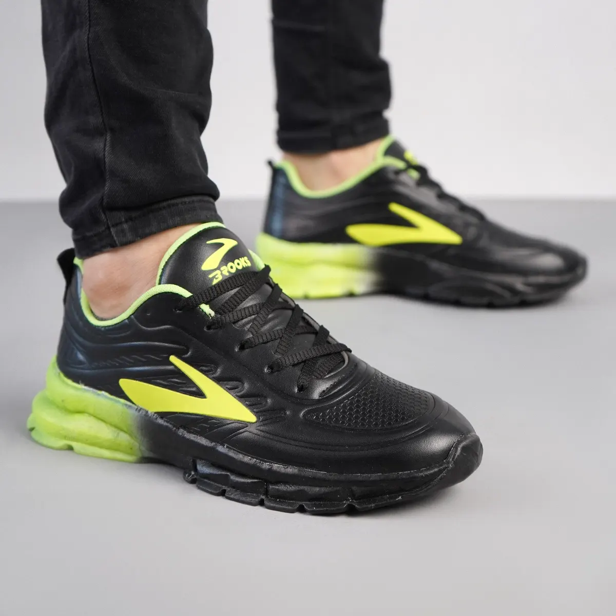 کفش ورزشی مردانه مشکی سبز مدل P802