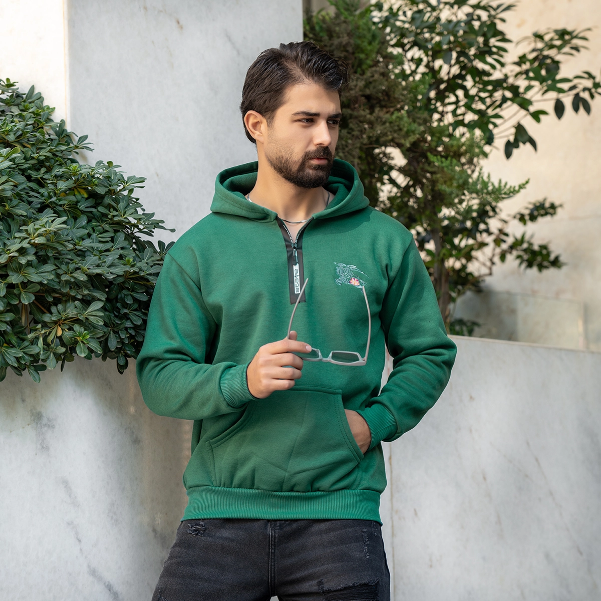 هودی مردانه سبز مدل Vahid