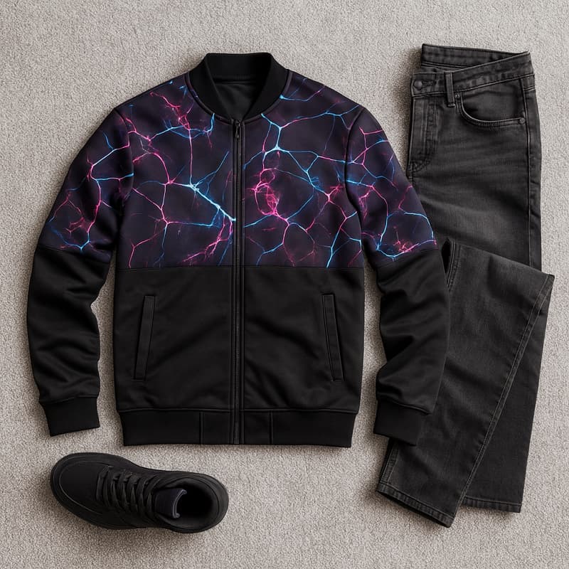 سوییشرت طرح رعدوبرق مردانه مدل L62