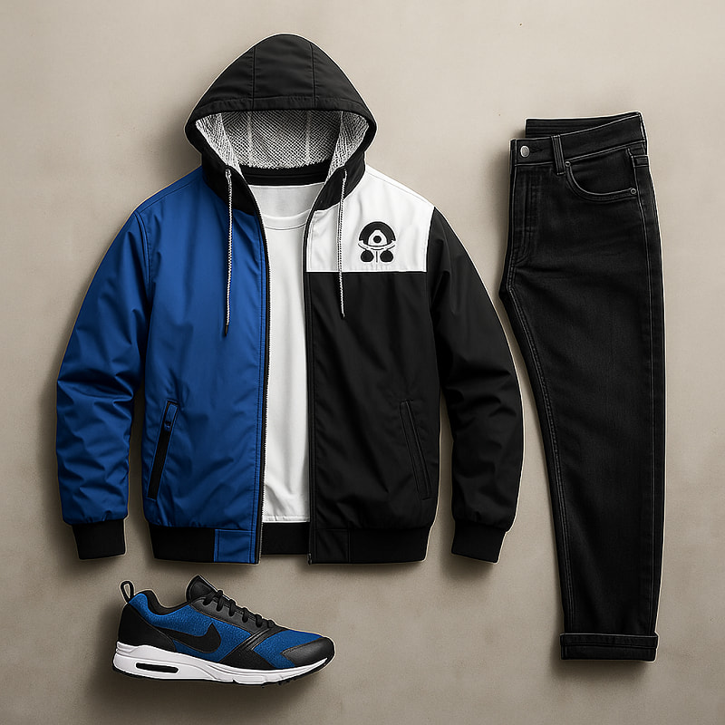 کاپشن مردانه آبی مدل Adidas Yeezy