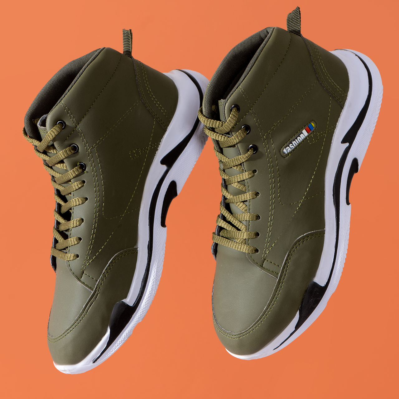 کفش ساقدار مردانه زیتونی مدل EMTO