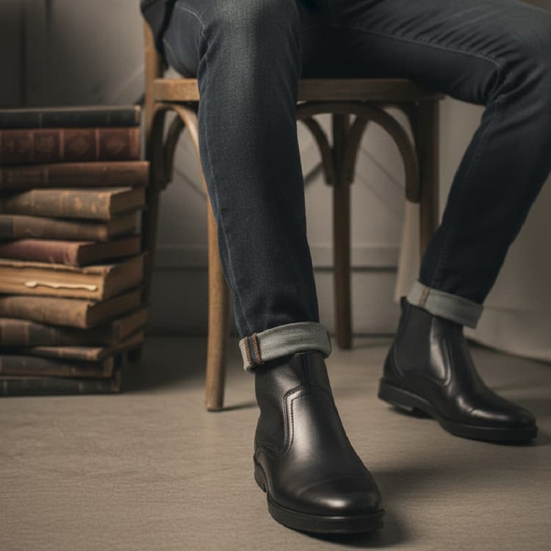 پکیج کاپشن Artim نیم بوت مردانه مشکی مدل Rad