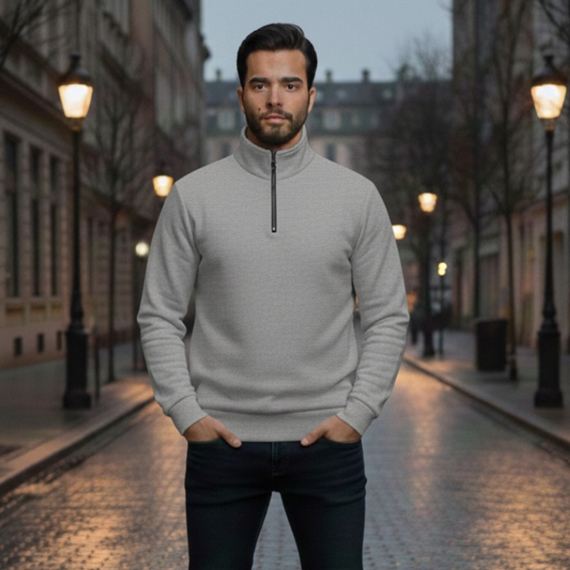 دورس مردانه نیم زیپ مدل Behbod-طوسی