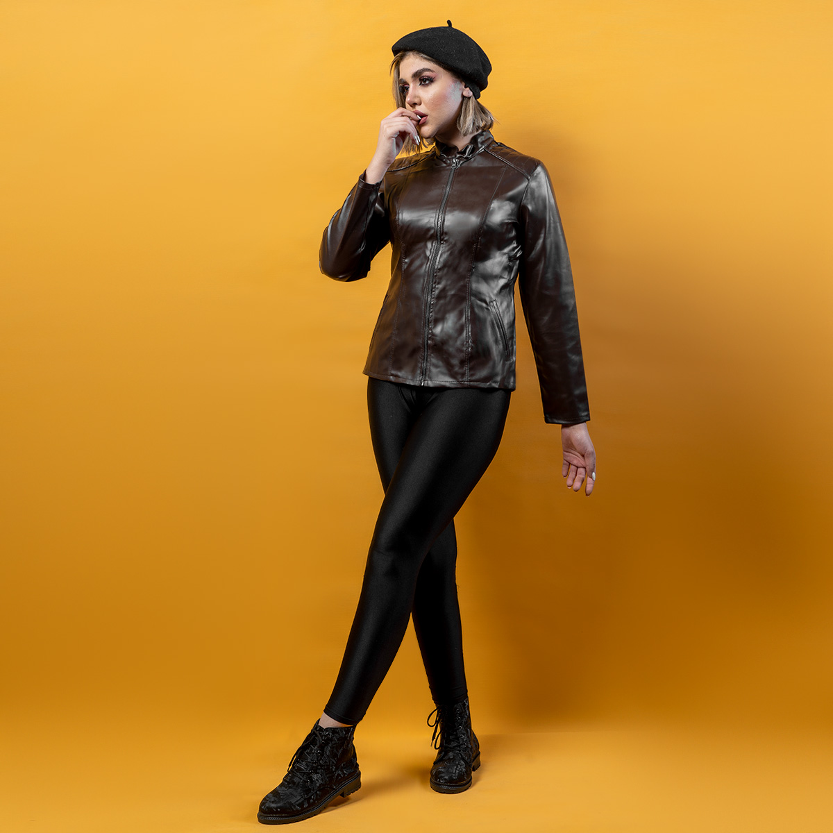 کت تک چرم دخترانه مدل Hanie