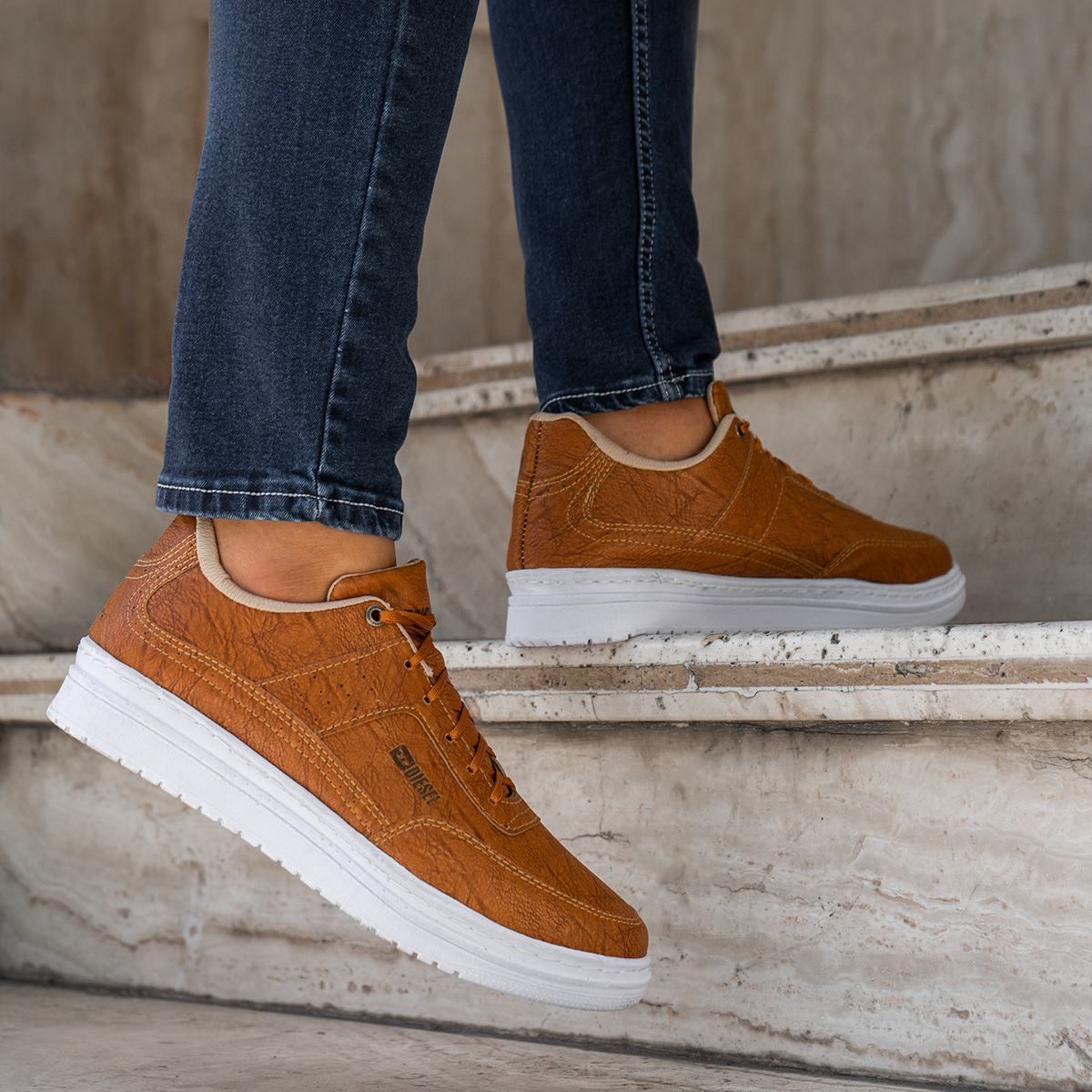 کفش اسپرت Disel مردانه خردلی مدل Geranada-