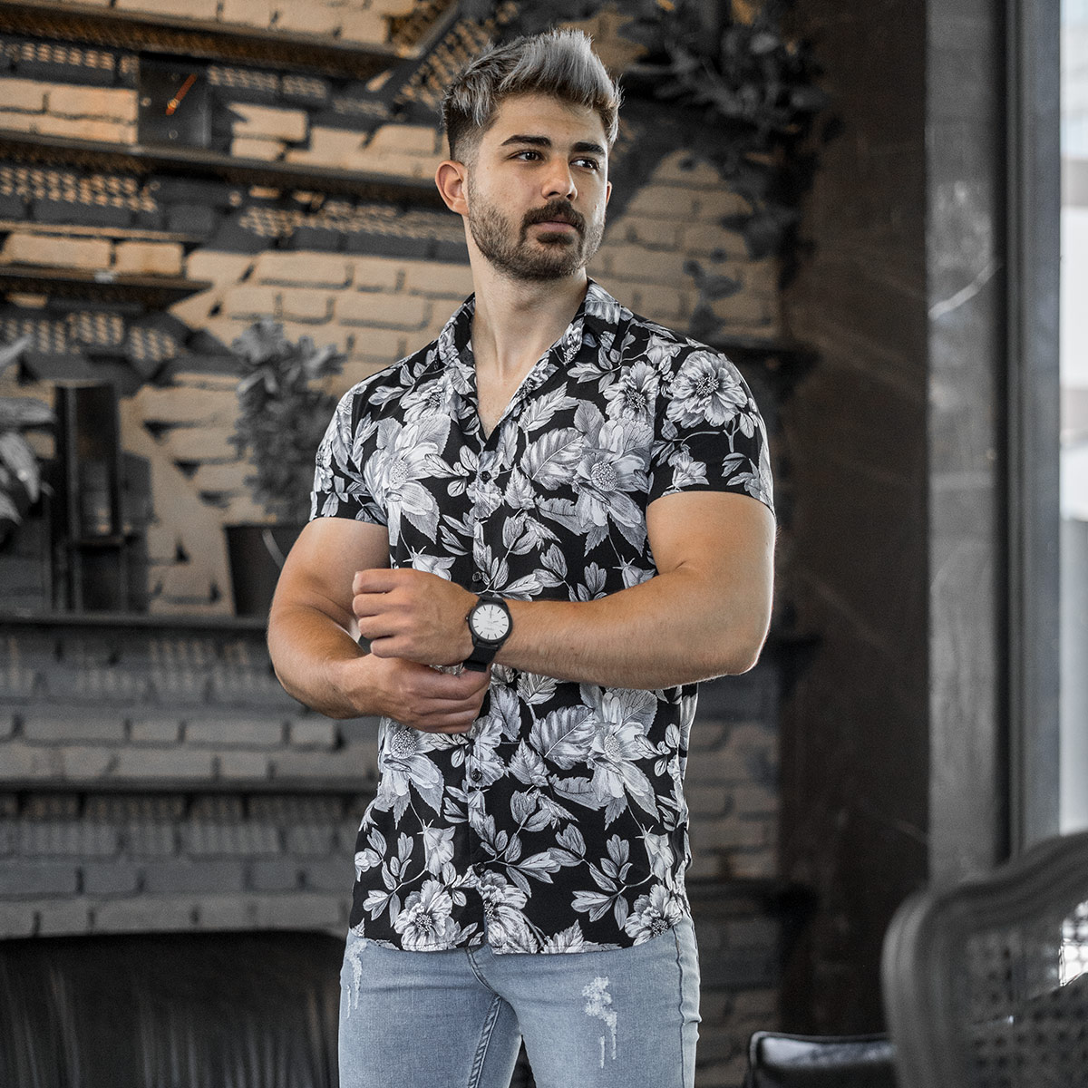 پیراهن هاوایی مردانه مدل Namiba