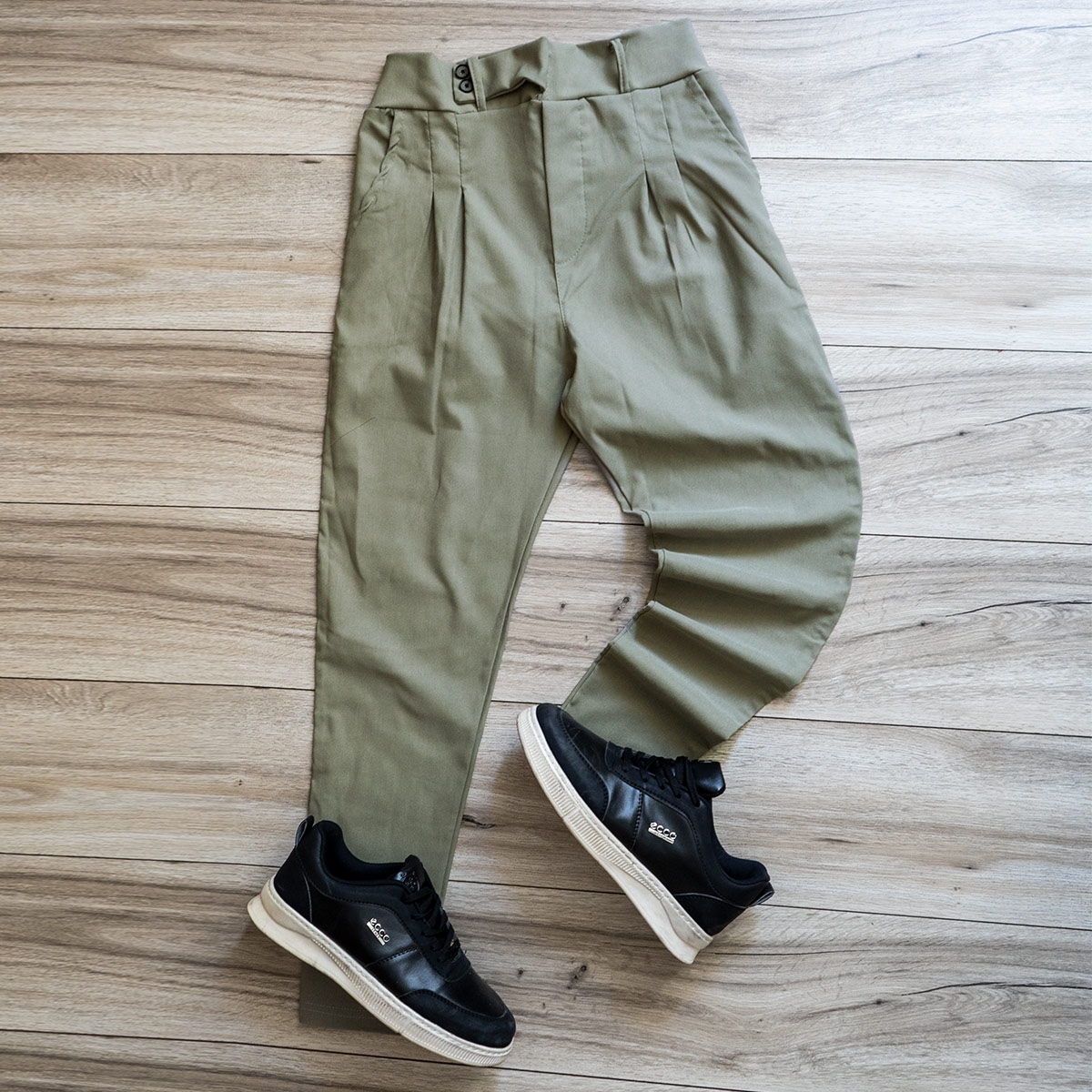 شلوار اسلش کمربندی سبز مردانه مدل Legans(T)