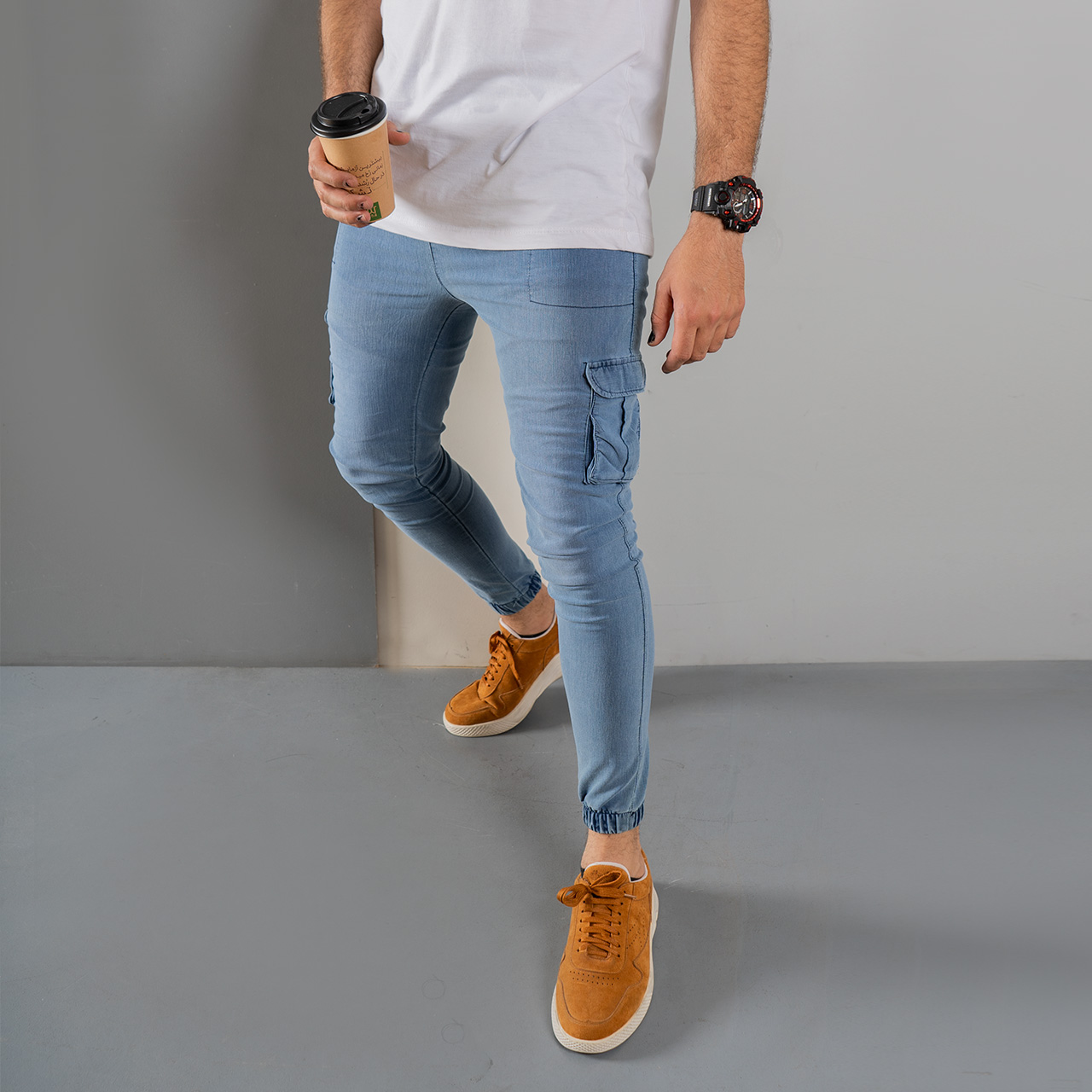 شلوار اسلش مردانه آبی مدل Rashil