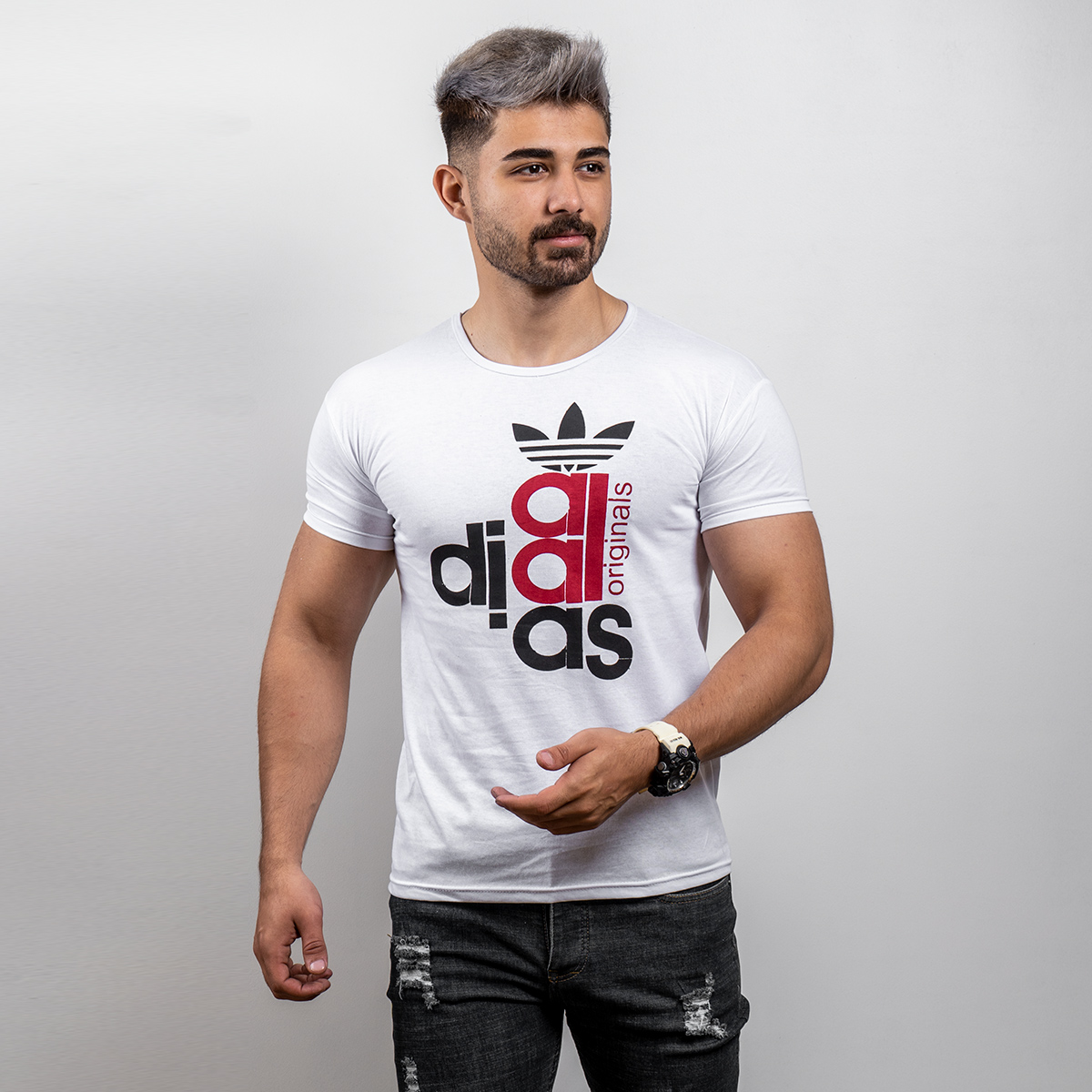 تیشرت Adidas مردانه سفید مدل devan
