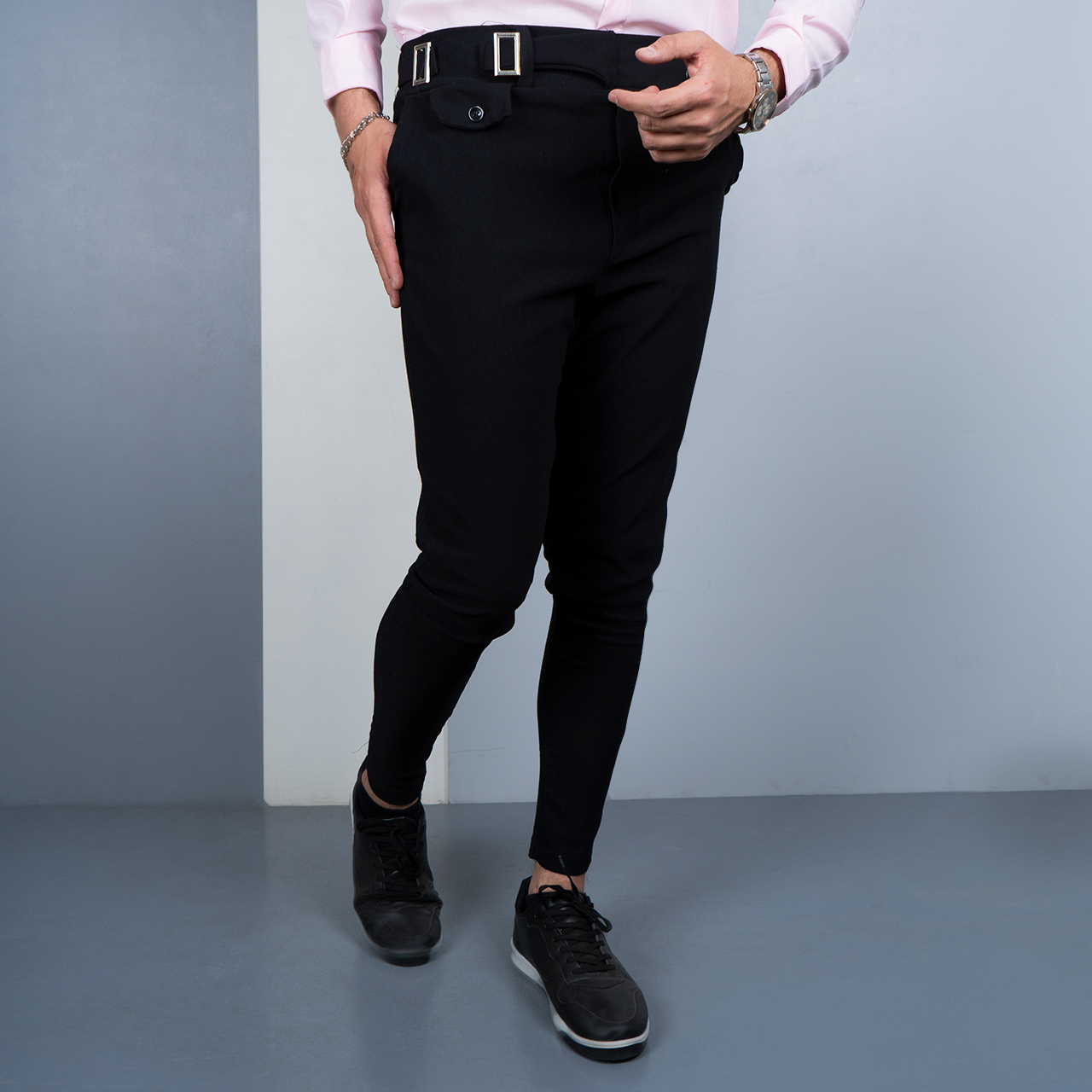 شلواراسلش مردانه مشکی مدل Roka