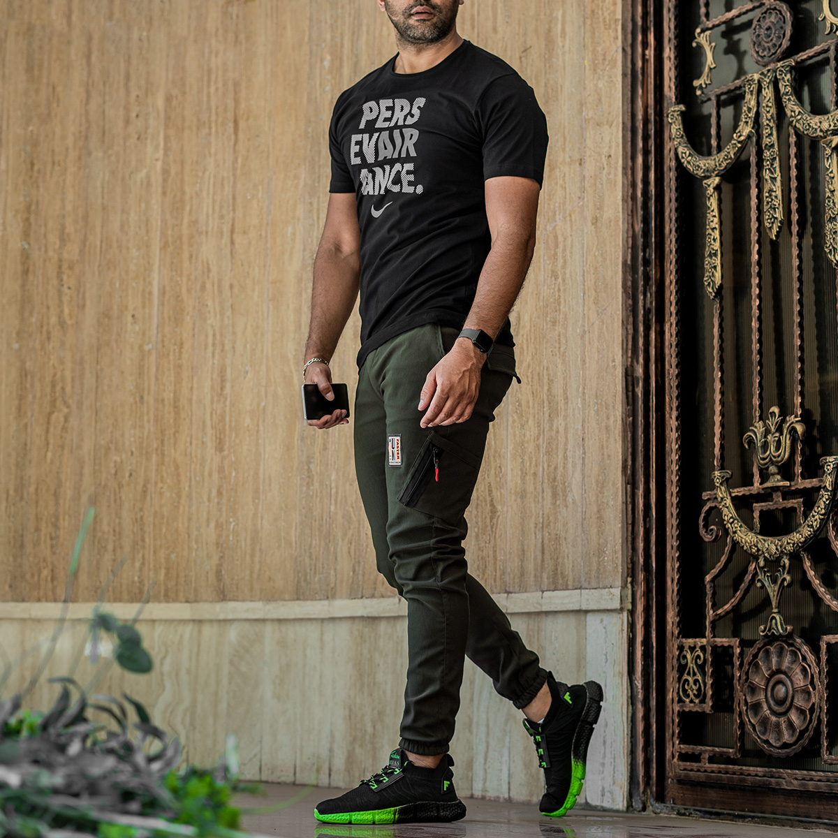 شلوار اسلش مردانه سبز مدل Lonik